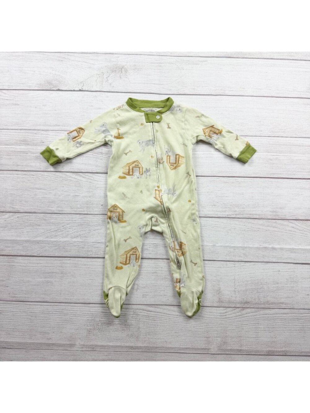 Burt's Bees Baby Organic Cotton Footed Sleeper Doghouse Print 3-6 Months